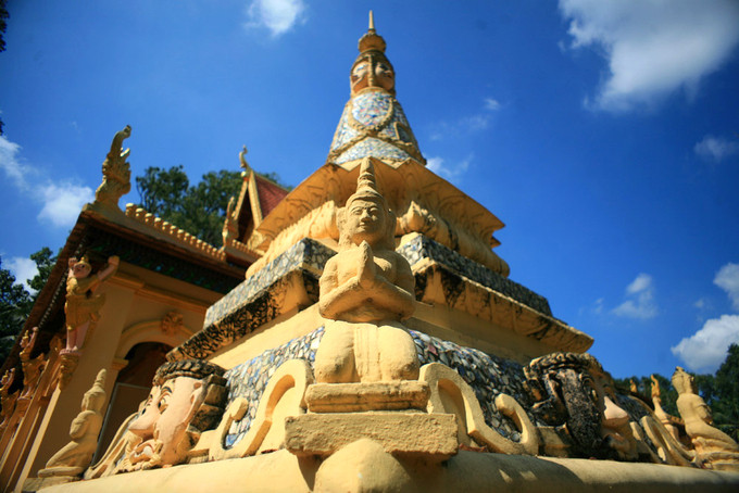 Những họa tiết đi&ecirc;u khắc đậm đ&agrave; bản sắc văn h&oacute;a Khmer. Ảnh: Internet