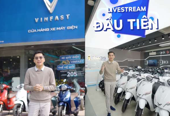 Bùng nổ màn song kiếm hợp bích Vinfast và 'Tiệm tạp hóa PewPew': Mang xe máy điện lên sóng livestream Tiktok