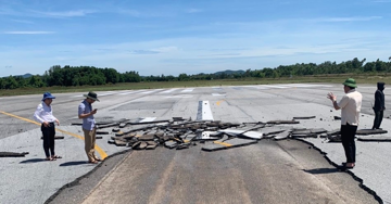 Đường băng sân bay Vinh bị hư hỏng, chưa xác định rõ nguyên nhân