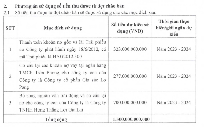 Hoàng Anh Gia Lai (HAG) sắp chào bán 130 triệu cổ phiếu với giá cao hơn 33% thị giá