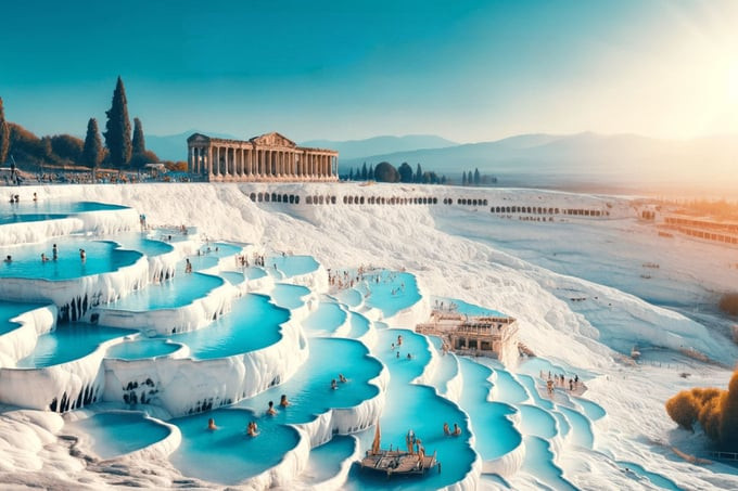 Cảnh tượng siêu thực tại Pamukkale (Ảnh: Travel Guide Article)