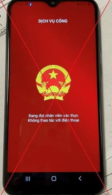 Phần mềm Dịch vụ công giả mạo. Ảnh: Công an Hà Nội