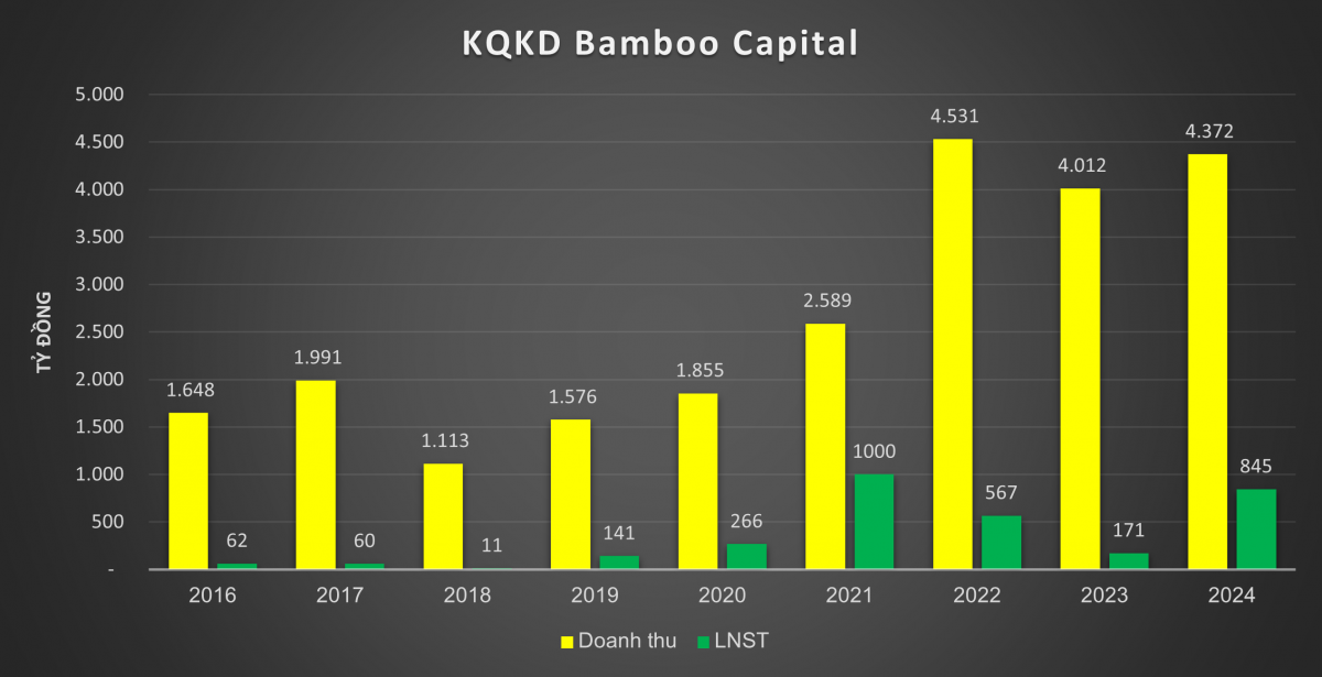 Bamboo Capital (BCG) b&aacute;o l&atilde;i qu&yacute; IV/2024 tăng 2.768%