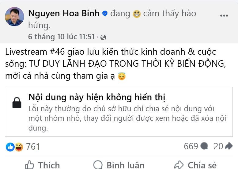 Động th&aacute;i mới nhất của Shark B&igrave;nh - ảnh 2