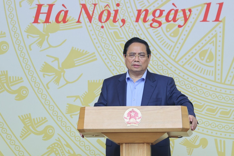 Thủ tướng Phạm Minh Chính phát biểu tại cuộc họp. Nguồn ảnh: Báo Chính phủ