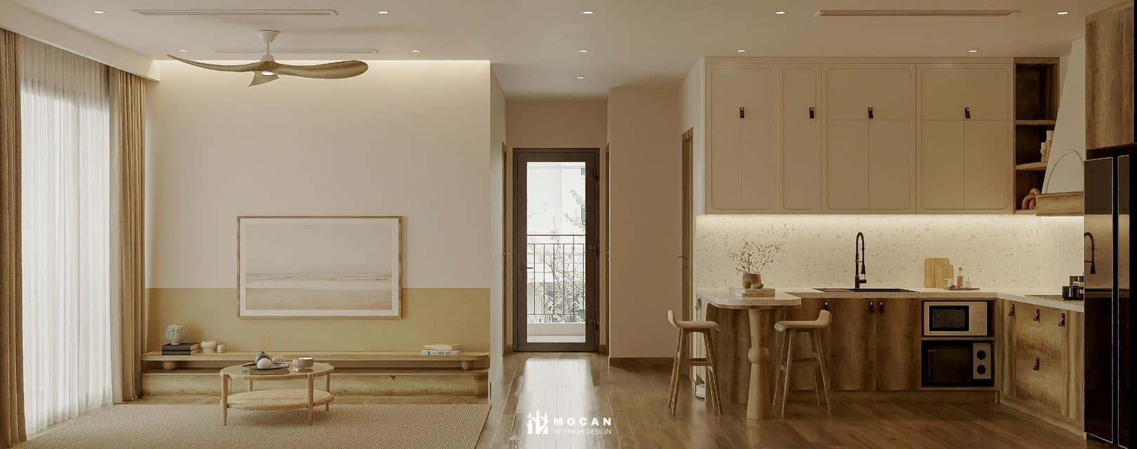 Lối sống tối giản và ấm áp trong căn hộ lấy gỗ làm chủ đạo- Ảnh 1.