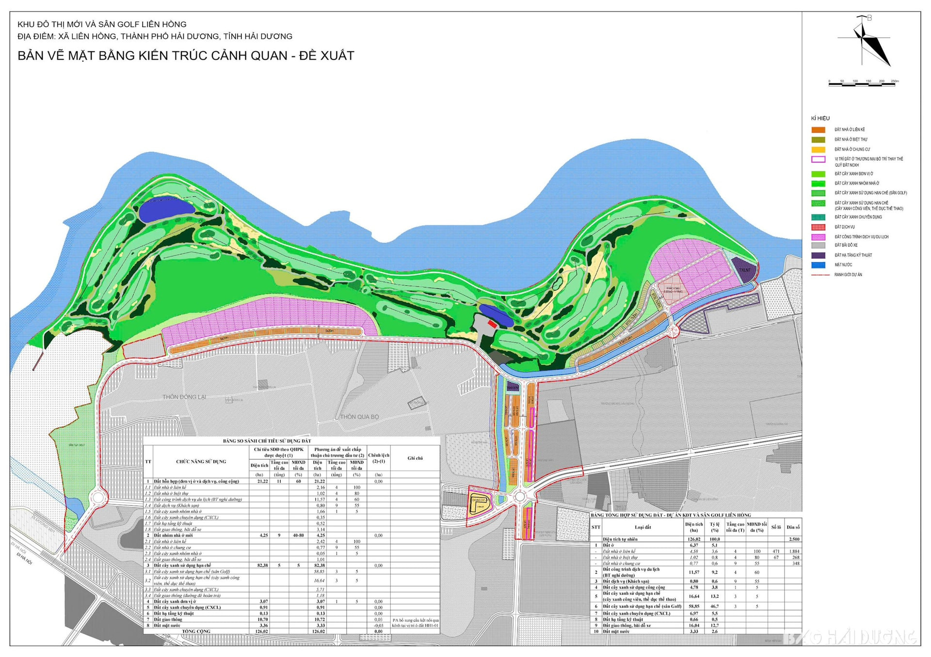 Bản vẽ dự án Khu đô thị mới và sân golf Liên Hồng. Nguồn ảnh: Báo Hải Phòng