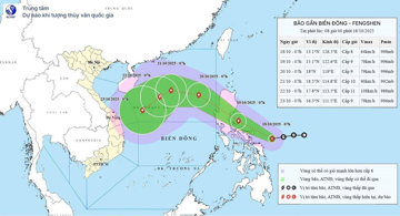 Áp thấp nhiệt đới mạnh lên thành bão, tên quốc tế là Fengshen