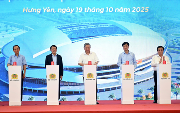 Tổng Bí thư Tô Lâm dự lễ khởi công xây dựng sân vận động tiên tiến hàng đầu thế giới