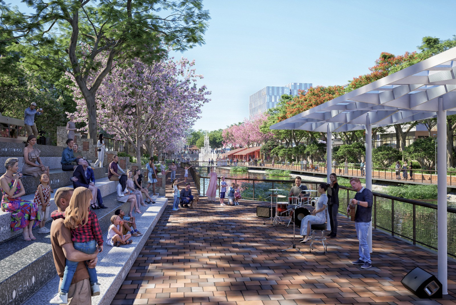 Dòng sông 2.000 năm tuổi ô nhiễm nhất Thủ đô được ‘lên đời’ thành công viên đẹp mắt, đậm chất Việt- Ảnh 4.