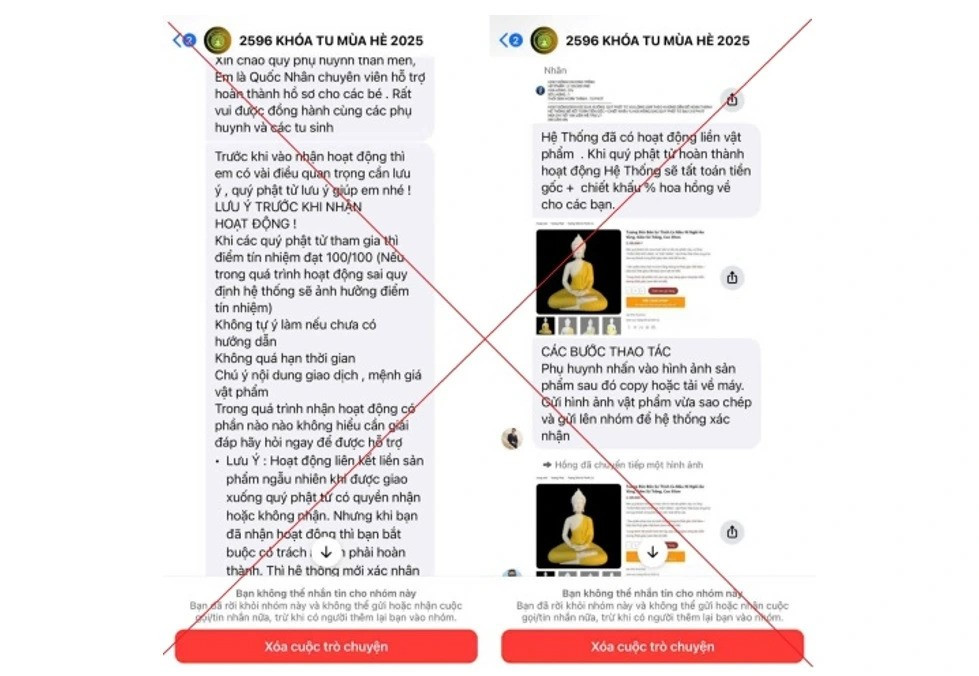 Công an cảnh báo thủ đoạn mạo danh chùa, lập fanpage kêu gọi tham gia khóa tu - ảnh 1