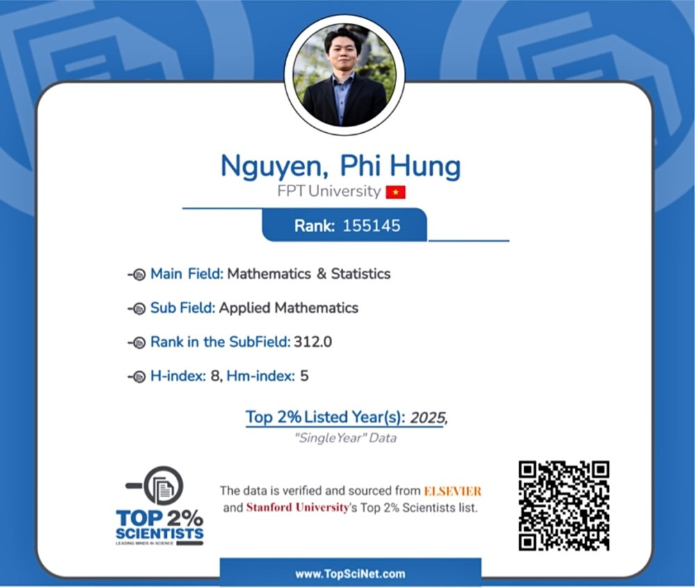 Giảng viên đại học của Việt Nam vừa lọt top 2% nhà khoa học có ảnh hưởng nhất toàn cầu năm 2025 - ảnh 2