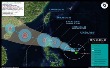 Áp thấp nhiệt đới đã mạnh lên thành bão, dự báo đi vào Biển Đông trong ngày mai