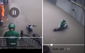 Nhà máy xe ở Hà Nội có xe điện 'tàu ngầm' rẻ hơn Vision, ngập gần hết yên nhưng Grab vẫn bon bon ship đồ