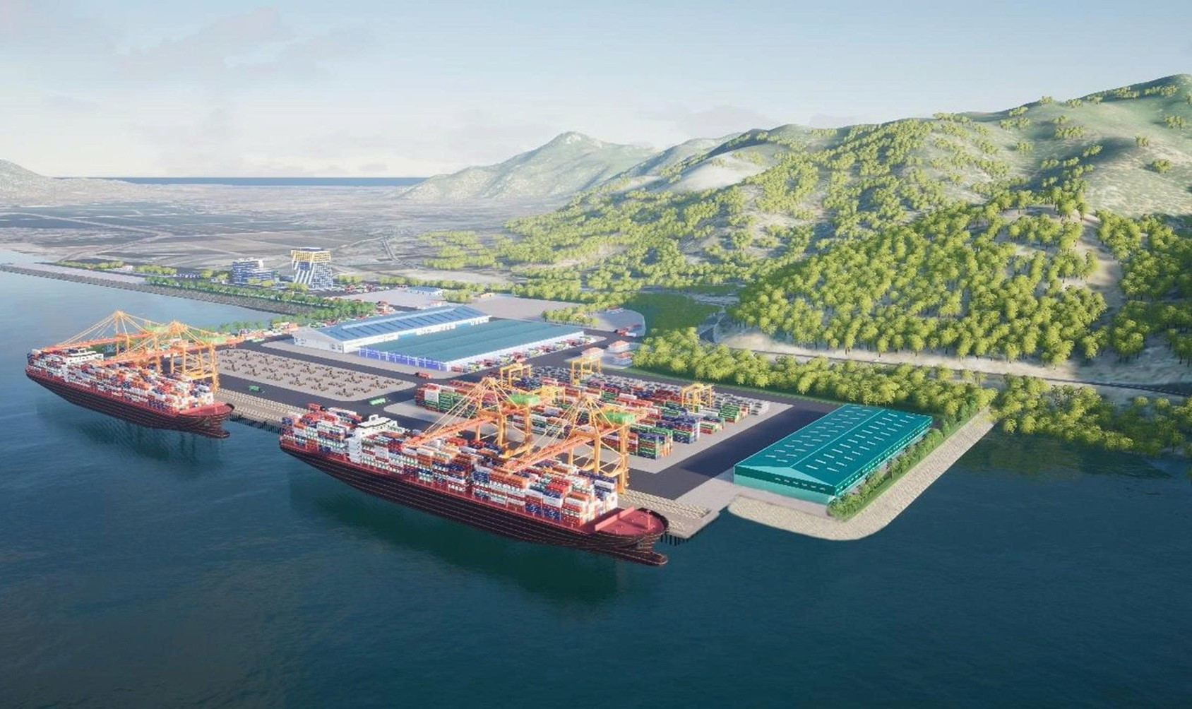 Phối cảnh dự án Khu công nghiệp Cà Ná (giai đoạn 1). Nguồn ảnh: Báo Tiền phong