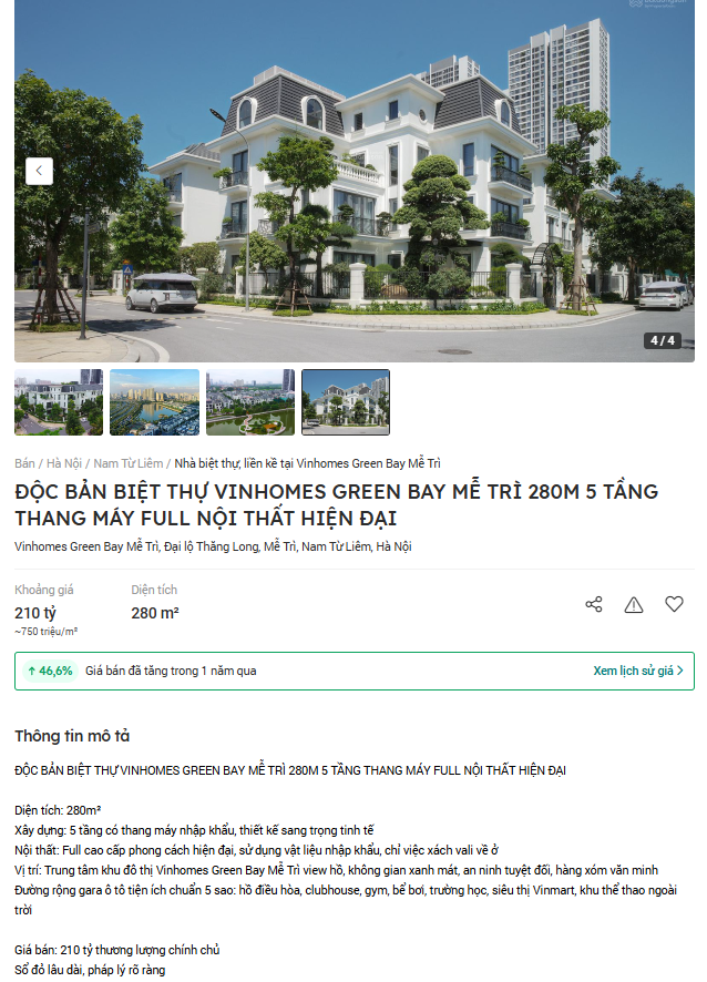 Một căn biệt thự tại khu đô thị ven đại lộ đẹp nhất Việt Nam được rao bán 750 triệu đồng/m2- Ảnh 1. Một căn biệt thự tại khu đô thị ven đại lộ đẹp nhất Việt Nam được rao bán 750 triệu đồng/m2- Ảnh 1.