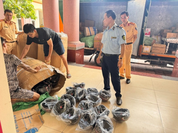 Hàng trăm chiếc mũ bảo hiểm giả mạo thương hiệu Honda bị phát hiện