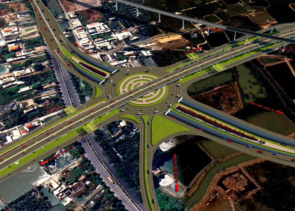 Lần đầu tiên Việt Nam xây dựng nút giao theo tiêu chuẩn quốc tế như Singapore và Hàn Quốc, vốn đầu tư 3.000 tỷ, phá thế qua sông lụy phà- Ảnh 1.