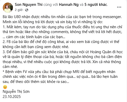 Sau đám cưới cháu nội 'thiên kim tiểu thư', bà chủ gia tộc Sơn Kim bất ngờ tiết lộ tình hình sức khỏe - ảnh 2