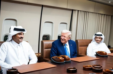Tổng thống Mỹ Donald Trump gặp các nhà lãnh đạo Qatar trên đường tới châu Á