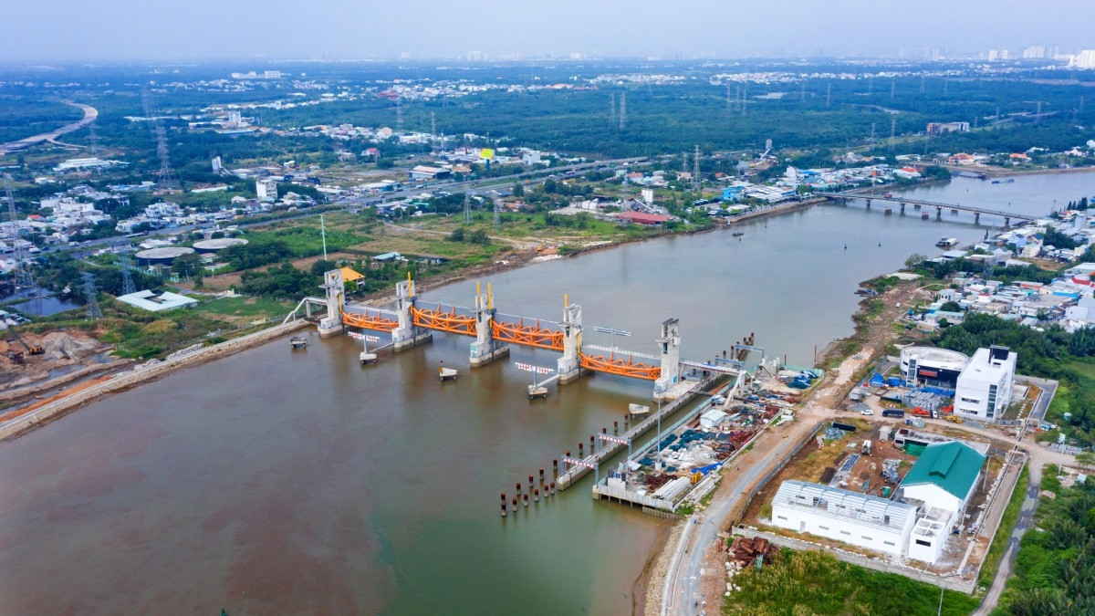 Dự án Giải quyết ngập do triều khu vực TP. HCM. Nguồn ảnh: VOV Dự án Giải quyết ngập do triều khu vực TP. HCM. Nguồn ảnh: VOV