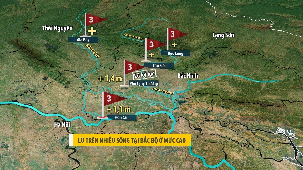 Lũ kỷ lục tr&ecirc;n s&ocirc;ng Cầu, s&ocirc;ng Thương vượt mức lịch sử, 4 tỉnh Th&aacute;i Nguy&ecirc;n, Cao Bằng, Lạng Sơn, Bắc Ninh ngập đến bao giờ? - ảnh 2