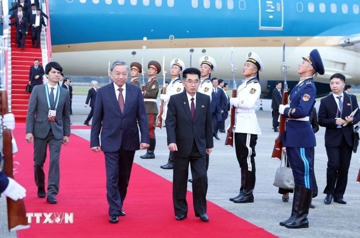 Lễ đón Tổng Bí thư Tô Lâm thăm cấp Nhà nước Cộng hòa Dân chủ Nhân dân Triều Tiên