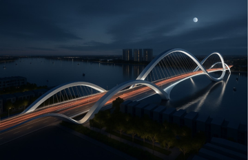 Siêu đô thị lấn biển của Vingroup sẽ có 2 cầu vượt biểu tượng, là điểm trình diễn ánh sáng đẳng cấp