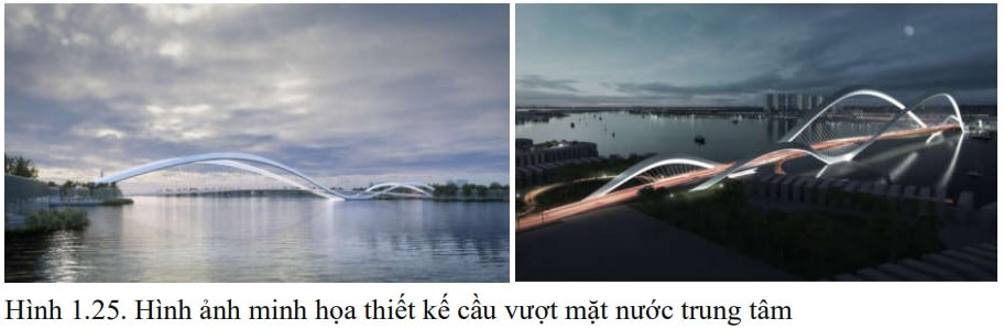 Phối cảnh 2 cây cầu thuộc dự án. Ảnh: CD