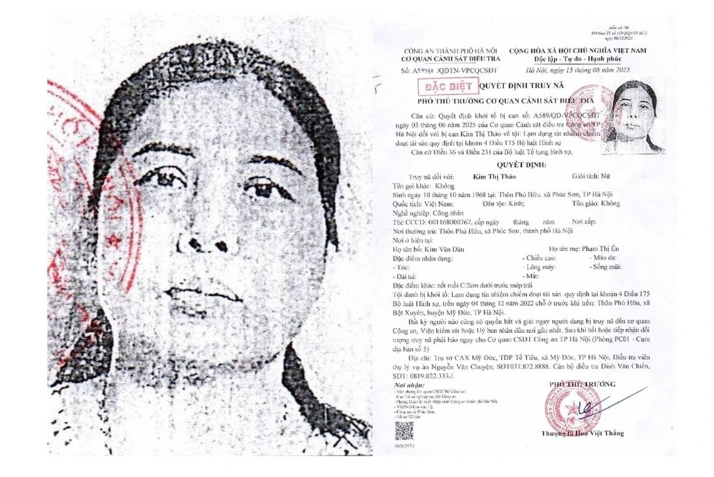 Truy nã đặc biệt Kim Thị Thảo, sinh năm 1968 - ảnh 1