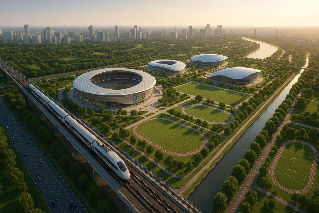Việt Nam sắp có khu đô thị thể thao Olympic quy mô 4.560ha, nằm liền kề tuyến đường sắt cao tốc Bắc - Nam. Ảnh minh họa