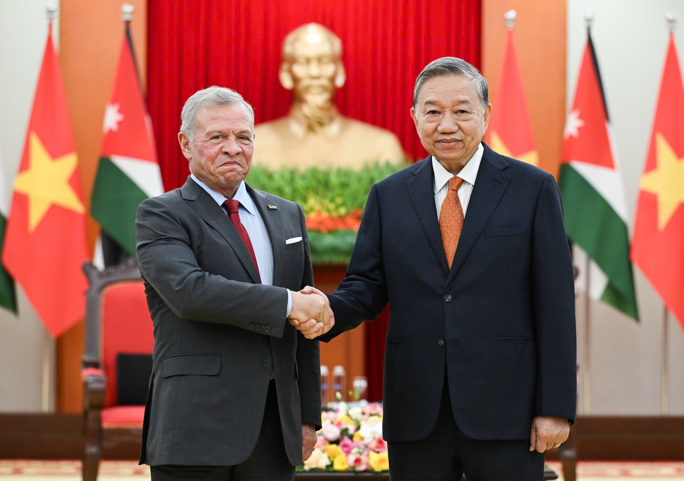 Tổng Bí thư Tô Lâm có cuộc hội kiến Quốc vương Jordan Abdullah II Ibn Al-Hussein. Ảnh: Như Ý. img-1181.jpg