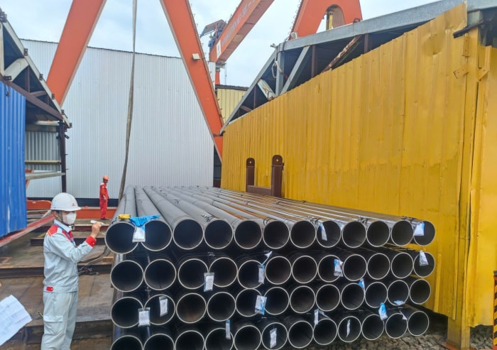 Ống thép đen tròn đường kính cỡ lớn Hòa Phát cung cấp vào dự án Trung tâm Hội nghị & Dịch vụ Cộng đồng APEC 2027 tại Phú Quốc