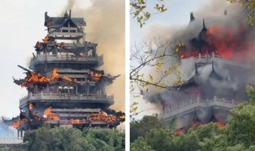 Cháy lớn thiêu rụi ngôi chùa cổ hơn 1.500 năm tuổi, chỉ còn trơ khung gỗ