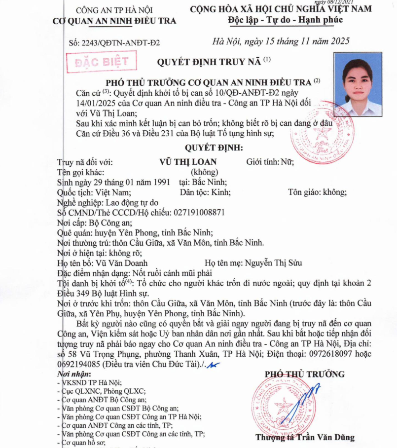 Truy nã đặc biệt Vũ Thị Loan sinh năm 1991 - ảnh 2