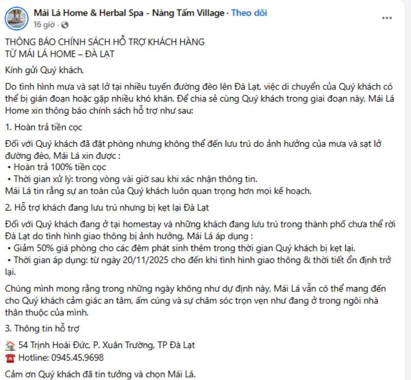 Loạt khách sạn, homestay Đà Lạt thông báo tin khẩn - ảnh 7