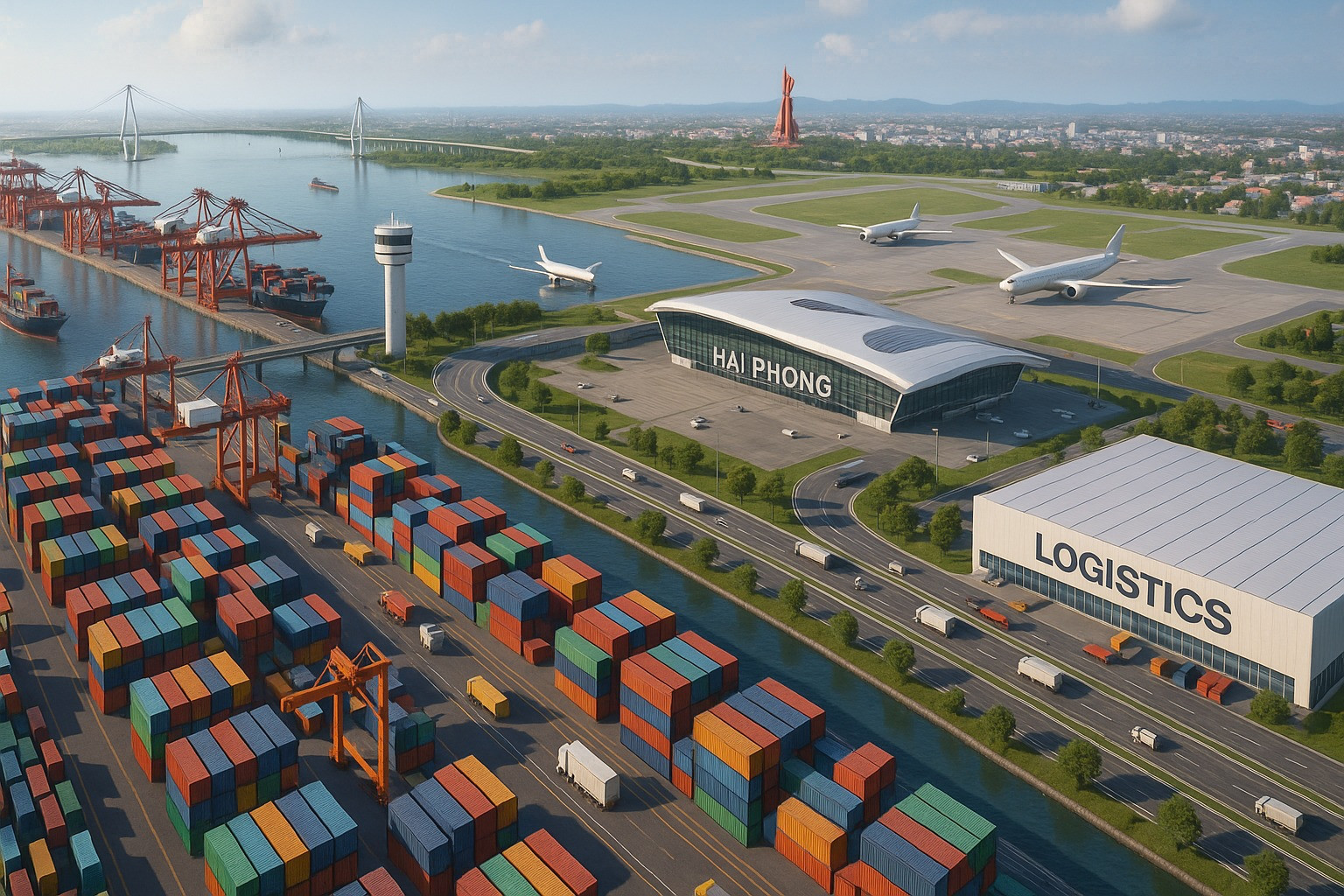 Sau Vingroup, Kinh Bắc (<a style='text-decoration: none;' href='/KBC'>KBC</a>) cùng doanh nghiệp châu Âu đề xuất làm tổ hợp cảng biển, sân bay tại Hải Phòng- Ảnh 2.