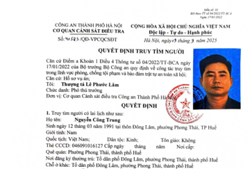 Truy tìm Nguyễn Công Trung sinh năm 1991