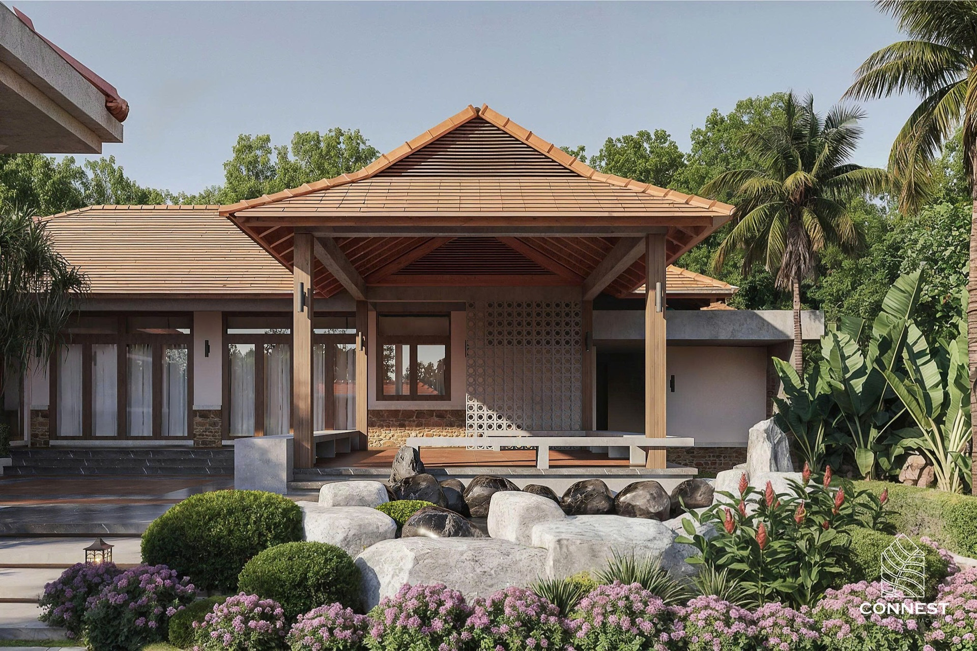 Khoảng lặng dịu dàng trong căn nhà 250m2 giữa lòng Quảng Bình: Bản giao hưởng giữa thiên nhiên và truyền thống- Ảnh 4.