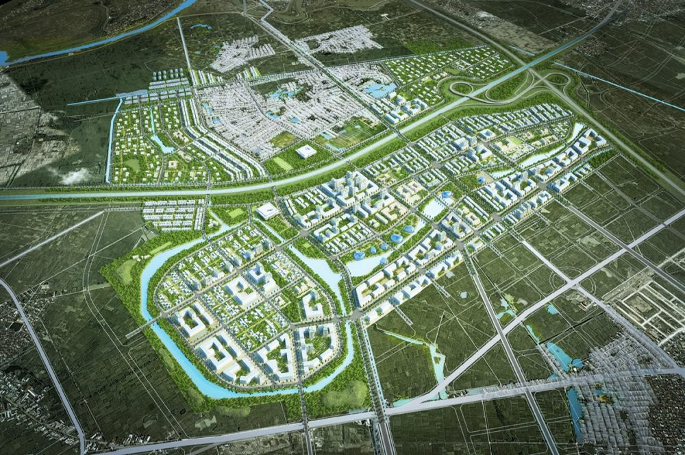 Phối cảnh Khu đô thị và dịch vụ phía Tây thị trấn Chờ. Nguồn ảnh: Internet