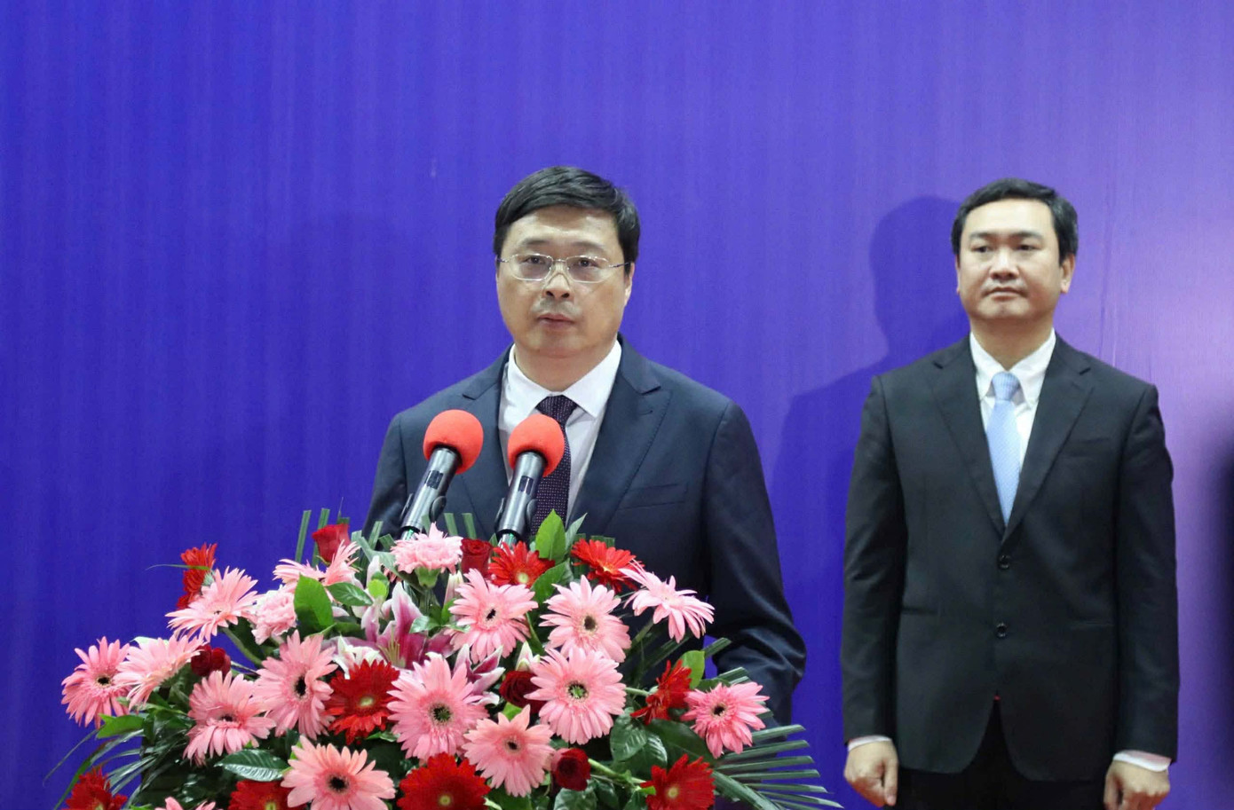 Ông Nguyễn Cảnh Toàn - Chủ tịch UBND tỉnh Lạng Sơn - phát biểu tại lễ khánh thành đường chuyên dụng. Ảnh: Duy Thái. 2.jpg