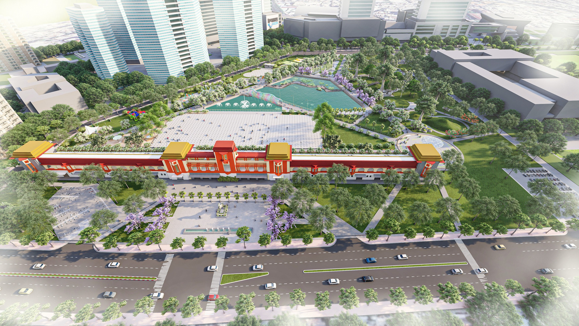 Phối cảnh công viên khu Trường đua Phú Thọ. Nguồn ảnh: Internet