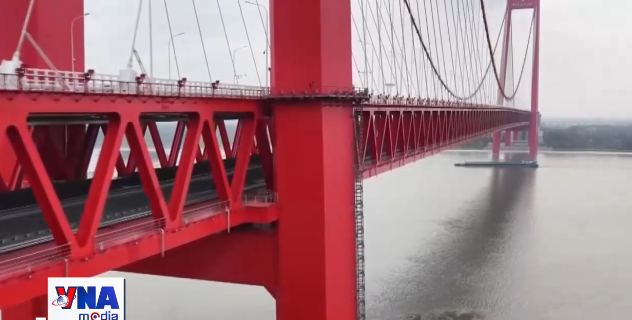 Chính thức thông xe cầu dây văng 2 tầng áp dụng công nghệ độc nhất thế giới- Ảnh 1.