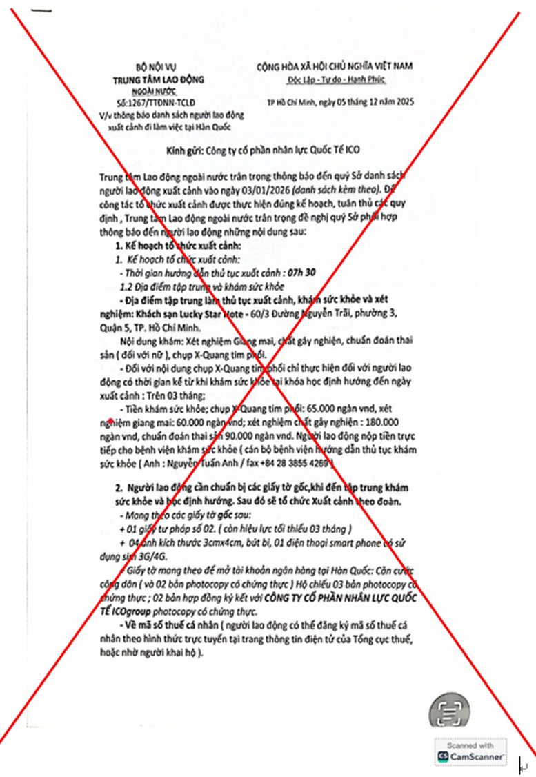 Trung tâm Lao động ngoài nước phát cảnh báo khẩn, người dân cần đề phòng - ảnh 1