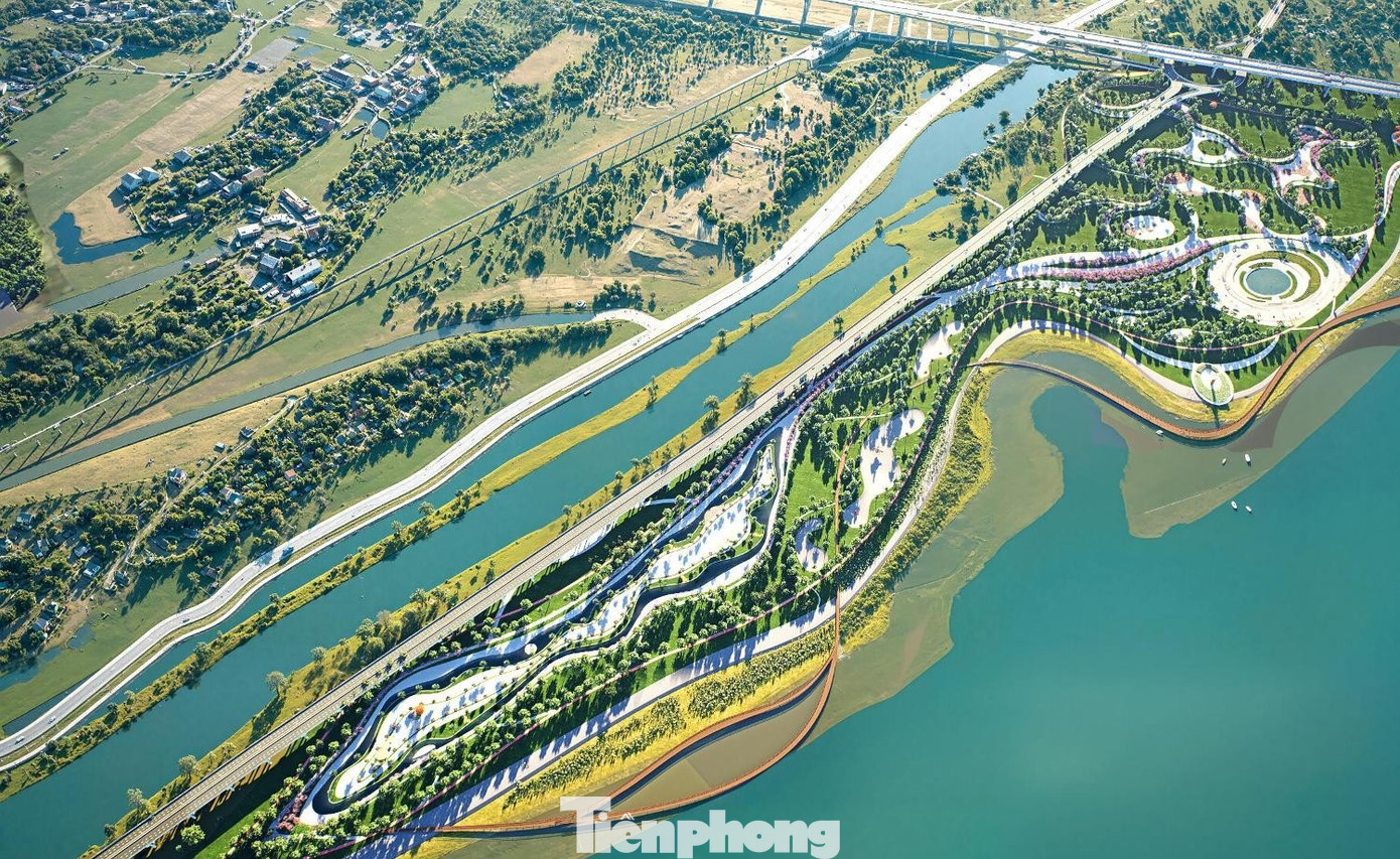 Hai tuyến giao thông, gồm đường bộ cao tốc và đường sắt đô thị monorail, được thiết kế chạy song song dọc theo bờ sông Hồng. tp-3.jpg