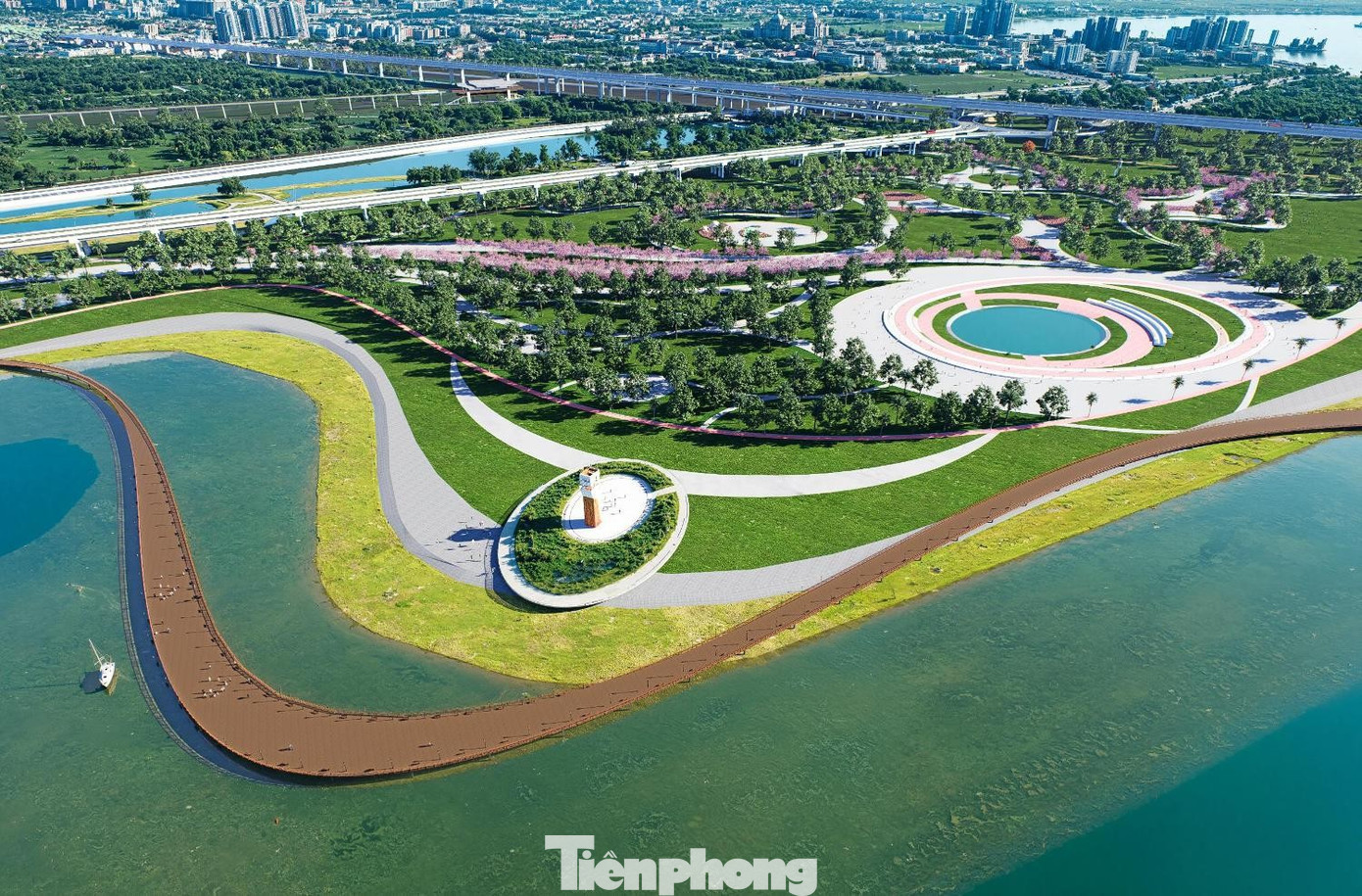 Khu vực các bãi sông chạy dọc dự án được thiết kế là các khu đô thị và công viên mở. tp-7.jpg