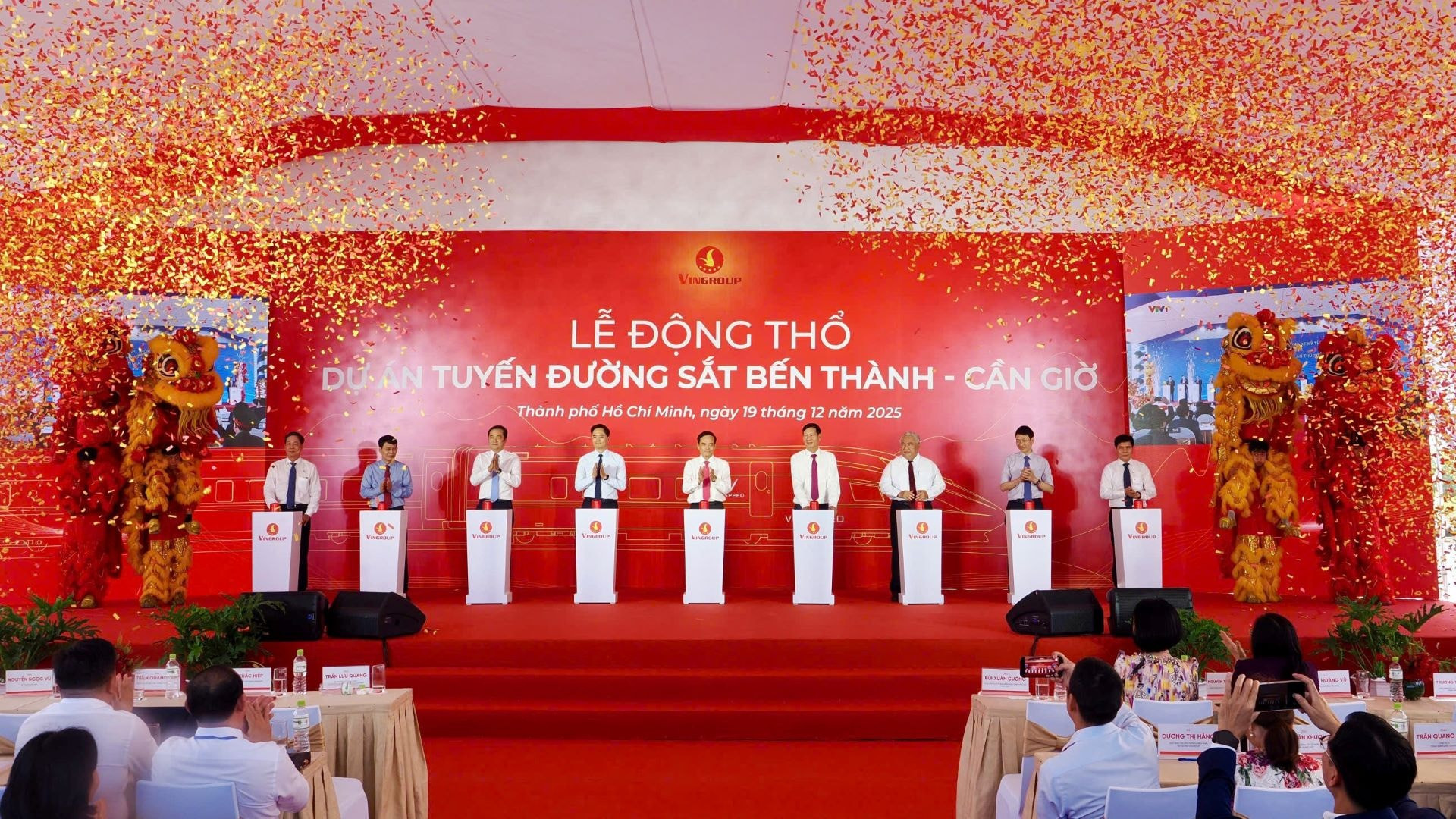 Ảnh 10 Lễ động thổ Dự án tuyến Đường sắt Bến Thành – Cần Giờ với sự tham dự của Bí thư Thành ủy TP HCM Trần Lưu Quang cùng các lãnh đạo TP HCM và doanh nghiệp
