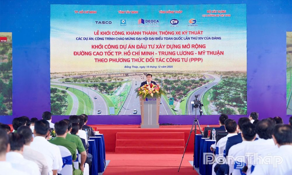 Lễ khởi công dự án mở rộng đường cao tốc TP. HCM - Trung Lương - Mỹ Thuận. Nguồn ảnh: Báo Đồng Tháp Lễ khởi công dự án mở rộng đường cao tốc TP. HCM - Trung Lương - Mỹ Thuận. Nguồn ảnh: Báo Đồng Tháp