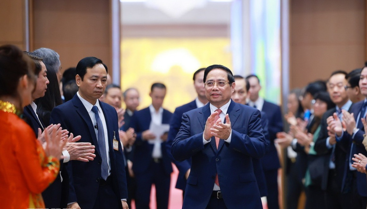Thủ tướng Chính phủ Phạm Minh Chính đến dự hội nghị. Ảnh: TTXVN. anh-chup-man-hinh-2025-12-21-luc-110103.png