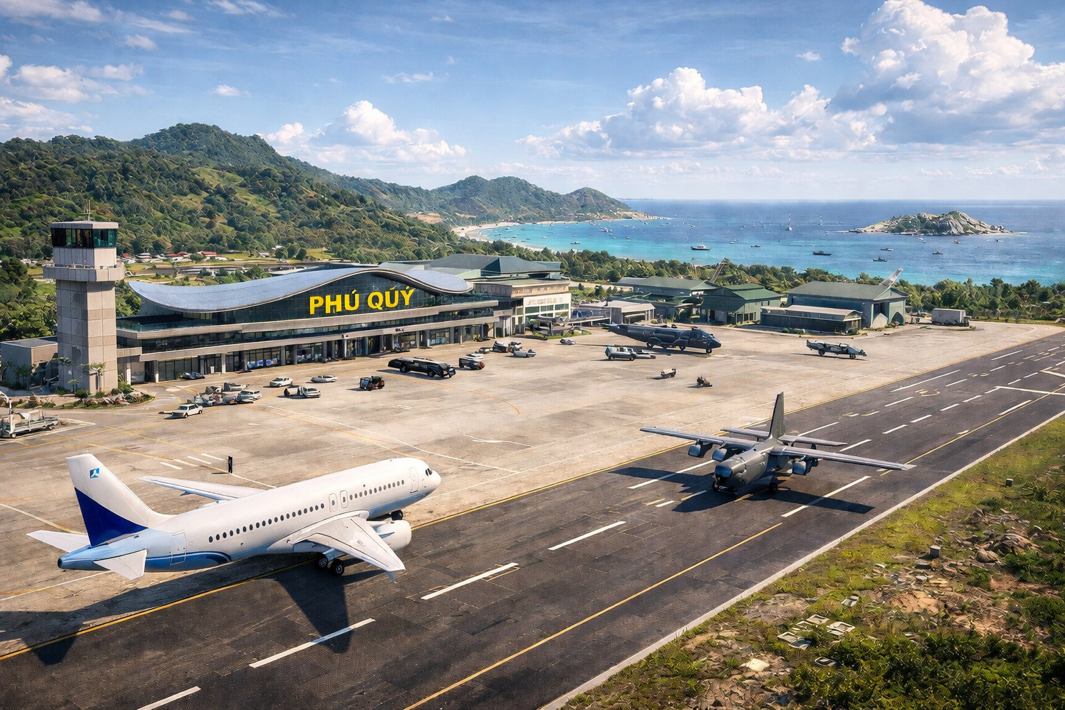 Việt Nam dự kiến có thêm sân bay lưỡng dụng tại đặc khu được ví như 'pháo đài tiền tiêu' trên Biển Đông- Ảnh 3. Việt Nam dự kiến có thêm sân bay lưỡng dụng tại đặc khu được ví như 'pháo đài tiền tiêu' trên Biển Đông- Ảnh 3.